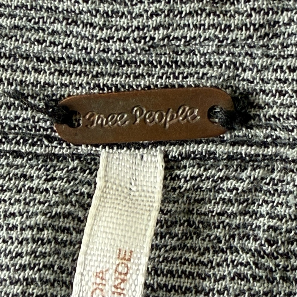 Free People Grey Blue Magic Breeze Button down Blouse Longsleeve Oversized Gauze - Picture 10 of 16
